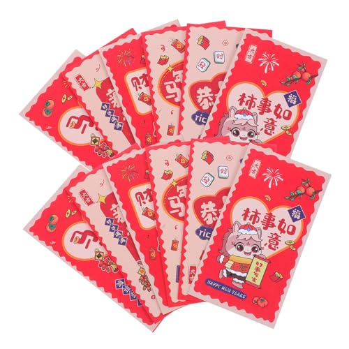SEWACC 12 Stück Teiliges Chinesische Rote Umschläge Jahr Des Pferdes mit Mustern Dickes Papier Traditionelle Hong Bao für Frühlingsfest Hochzeit Geburtstag Vielseitige Geldtaschen für von SEWACC