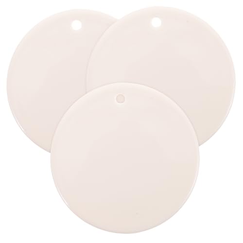 SEWACC 12 Stück Teiliges DIY Keramik Anhänger Blanko Bastelanhänger zum Bemalen für Handbemalte Dekorationen für Geschenkverpackung und Wohnraumgestaltung von SEWACC