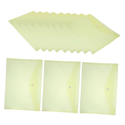 SEWACC 12 Stück Teiliges Dokumentenmappe Gelb Transparente PP Mappe mit Druckknopf Reißfest und Wasserabweisend Klarer Organizer für Büro und Wichtige Dokumente Praktischer von SEWACC