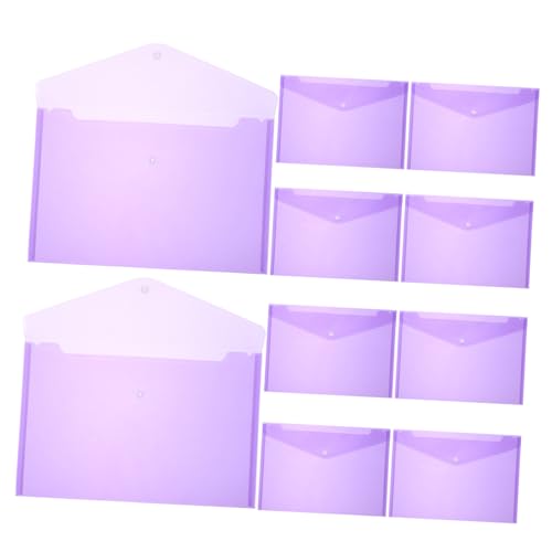 SEWACC 12 Stück Teiliges Dokumentenmappe mit Druckknopf Transparent Reißfest und Wasserabweisend Praktische Aufbewahrung für Wichtige Unterlagen für Büro und Schule von SEWACC