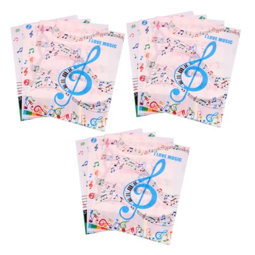 SEWACC 12 Stück Teiliges Dokumentenmappe mit Klaviernoten Muster Doppelseitiger Förmiger PVC Aktenhalter Wiederverwendbar Großer Stauraum für Schule und Büro Praktische von SEWACC