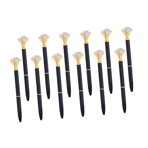 SEWACC 12 Stück Teiliges Funkelndes Kugelschreiber Schwarze Tinte Funkelnde Strasssteine Elegante Metallkugelschreiber Vielseitig für Schule Büro Frauen Stilvolles Schreibzubehör von SEWACC