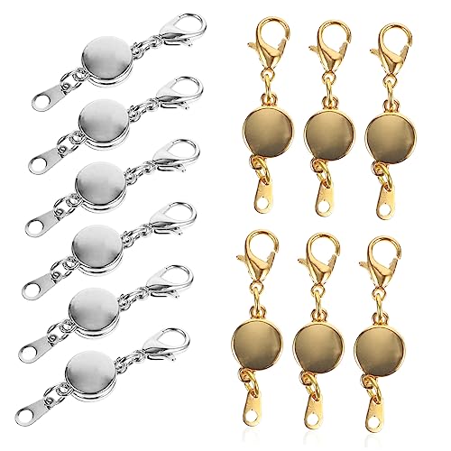 SEWACC 12 Stück Teiliges Magnetverschluss für Schmuckherstellung Robuste Hummer Karabiner Silber und Gold Vielseitige Verschlüsse für Halsketten und Armbänder zum Basteln und Reparieren von SEWACC