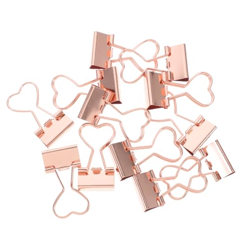 SEWACC 12 Stück Teiliges Metall Binder Clips in Roségold mit Herz Kleine Lange Büroklammern Multifunktionale Papierklemmen für Dokumente als Praktische Büro und Schreibwaren SEWACC 12 Stück Teiliges Metall Binder Clips in Roségold mit Herz Kleine Lange Büroklammern Multifunktionale Papierklemmen für Dokumente als Praktische Büro und Schreibwaren von SEWACC