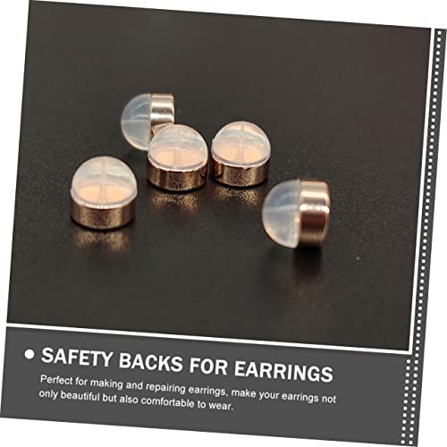SEWACC 12 Stück Teiliges Ohrstecker Verschlüsse Rostfreiem Metall Sichere Flache Ohrringverschlüsse Roségold Komfortable Ohrstecker Backings für DIY Schmuckherstellung und Ersatz von SEWACC