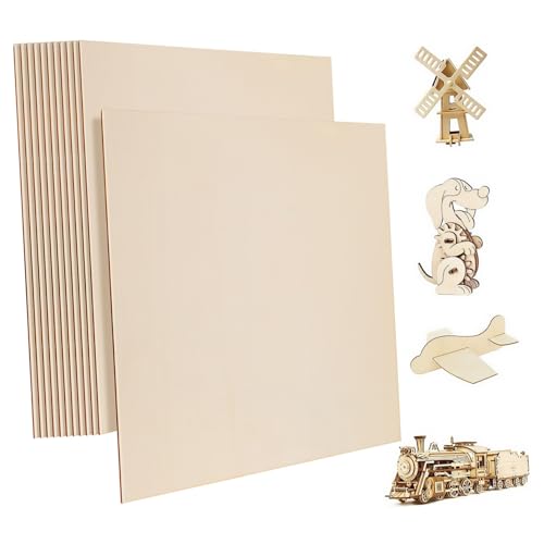 SEWACC 12 Stück Teiliges Quadratische Holzplatten Dicke Unlackierte Holzplatten zum Basteln Stabile DIY Holzrohlinge für Gravur Malerei Modellbau und Kreative Handwerksprojekte SEWACC 12 Stück Teiliges Quadratische Holzplatten Dicke Unlackierte Holzplatten zum Basteln Stabile DIY Holzrohlinge für Gravur Malerei Modellbau und Kreative Handwerksprojekte von SEWACC