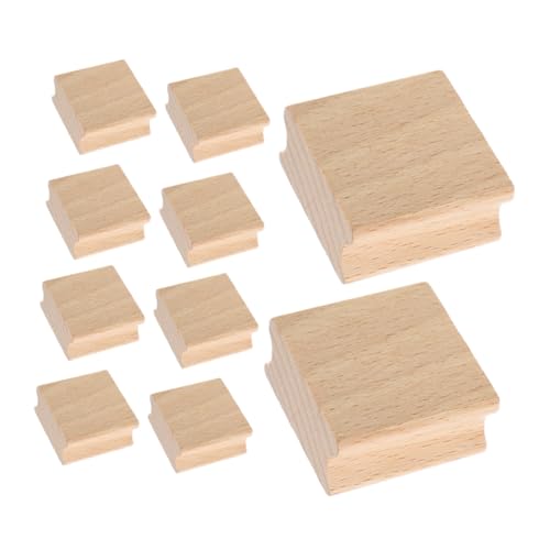 SEWACC 12 Stück Teiliges Robuste Buche Holzstempelblöcke Langlebige Holzcarving werkzeuge Dekorative Geschnitzte Stempel für DIY Bastelprojekte und Kreative Kunstgestaltung von SEWACC
