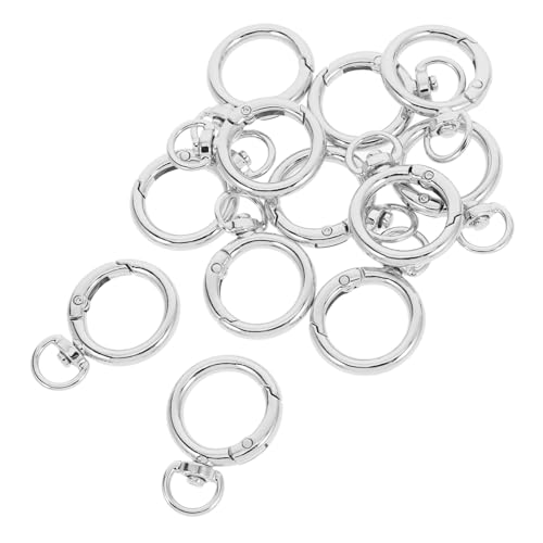 SEWACC 12 Stück Teiliges Runde Karabinerhaken aus Legierung mit Drehgelenk und O Ring Federverschluss Clips für Schlüsselanhänger Taschen Gürtel und DIY Zubehör in Silber SEWACC 12 Stück Teiliges Runde Karabinerhaken aus Legierung mit Drehgelenk und O Ring Federverschluss Clips für Schlüsselanhänger Taschen Gürtel und DIY Zubehör in Silber von SEWACC