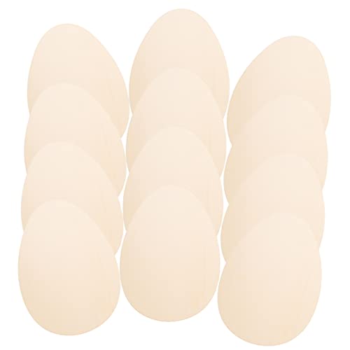 SEWACC 12 Stück Teiliges Unlackierte Holz Ostereier zum Basteln DIY Holzscheiben für Frühlingsdekoration Leicht Sicher und Einfach zu Gestalten von SEWACC