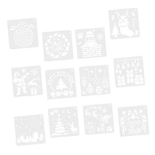 SEWACC 12 Stück Teiliges Weihnachten Malschablonen Wiederverwendbare Zeichenschablonen mit Santa Schneemann Weihnachtsbaum Schneeflocken DIY Weihnachtsdekoration für Erwachsene SEWACC 12 Stück Teiliges Weihnachten Malschablonen Wiederverwendbare Zeichenschablonen mit Santa Schneemann Weihnachtsbaum Schneeflocken DIY Weihnachtsdekoration für Erwachsene von SEWACC