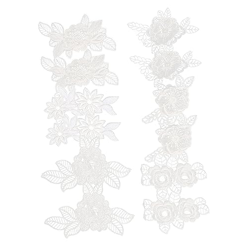 SEWACC 12 Stück Teiliges Weiße Spitze Blumen Applikationen zum Aufnähen Vielseitige Diy Stickerei Patches für Kleidung Reparatur Dekoration Verzierungen für Kleider und Accessoires von SEWACC