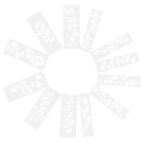 SEWACC 12 Stück Teiliges Wiederverwendbare Blumenranken Schablonen für Malprojekte Präzise und Benutzerfreundlich für Wände Möbel und Diy Dekorationen von SEWACC