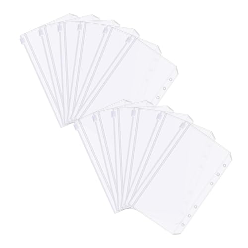 SEWACC 12 Stück Teiliges Zipper Binder Taschen Wasserdichte PVC Dokumentenaufbewahrung Lösung für Lose Karten und Schreibwaren Transparent und Praktisch von SEWACC