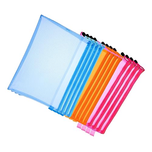 SEWACC 12 Stück Teiliges Zipper Pouch Transparente PVC Dokumententasche für Büro Reisen Kosmetik Reißfest Format Blau Orange SEWACC 12 Stück Teiliges Zipper Pouch Transparente PVC Dokumententasche für Büro Reisen Kosmetik Reißfest Format Blau Orange von SEWACC