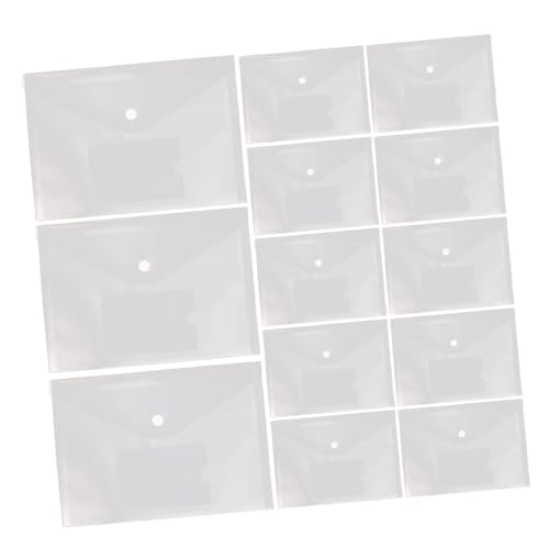 SEWACC 12 Stück Transparente Dokumentenorganisatoren mit Druckknopf Klarsichttaschen für Unterlagen Karten und Papiere für Büro und Schule von SEWACC