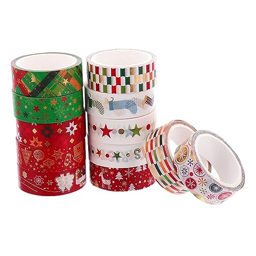 SEWACC 12 Stück Weihnachts Washi Tape Doppelseitiges Klebeband Dekorationen Weihnachts Bastelband Glitzerband Rotes Klebeband Für Feiertage Weihnachtsgeschenke Geschenkpapier SEWACC 12 Stück Weihnachts Washi Tape Doppelseitiges Klebeband Dekorationen Weihnachts Bastelband Glitzerband Rotes Klebeband Für Feiertage Weihnachtsgeschenke Geschenkpapier von SEWACC