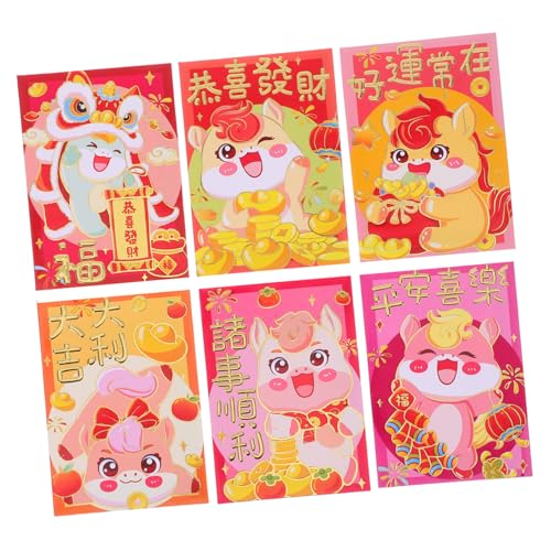 SEWACC 120 Stück Rote Umschläge Cartoon Pferd Design Frühlingsfest Umschläge Lunar Year Lucky Money Für Hochzeit Neujahrsfeier von SEWACC