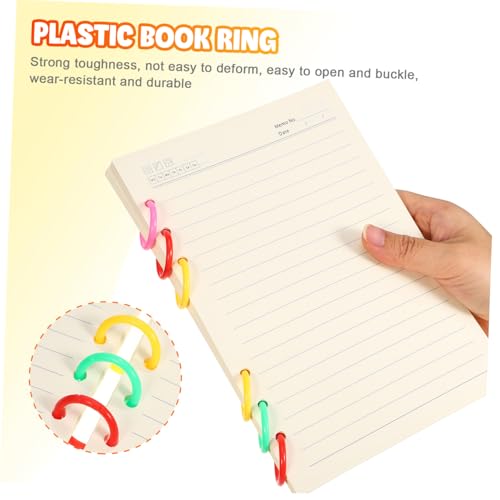SEWACC 120 Stück Teiliges Bunte Kunststoff buchringe Innendurchmesser Sichere Verschlussmechanik Vielseitig Kompatibel mit Standard lochungen für Lose Karteikarten Scrapbooking und von SEWACC