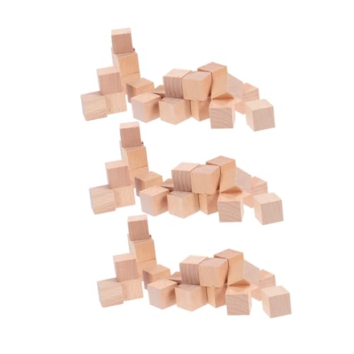 SEWACC 120 Stück Teiliges Naturbelassene Unbehandelte Holzwürfel für DIY Bastelprojekte Glatte Oberfläche Fördert Räumliches Denken und Selbstständiges bei Kindern von SEWACC