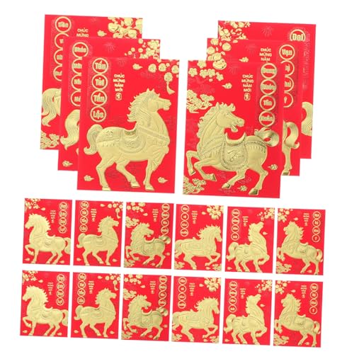 SEWACC 120 Stück Teiliges Vietnamesische Neujahrs rotumschläge Jahr Des Pferdes Chinesische Glücksumschläge für Geldgeschenke Traditionelle Papierumschläge für Lunar Festlichkeiten von SEWACC