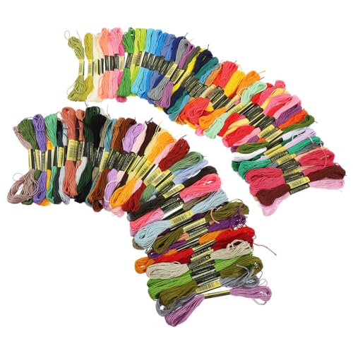 SEWACC 124 Stück Teiliges Stickgarn Baumwolle Farben ohne Wiederholung Plus Schwarze und Weiße Fäden Strapazierfähig Leicht für Kreuzstich Quilten DIY näharbeiten Dekorative Bunte Fäden von SEWACC