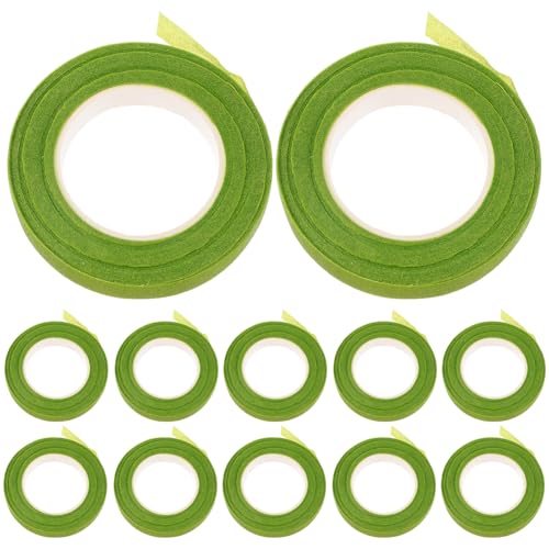 SEWACC 12Rollen Blumenwickelband Stark Haftendes Klebeband für Blumenarrangements DIY Blumenzubehör zum Einwickeln von Stielen Vielseitig und Praktisch für Kreative von SEWACC
