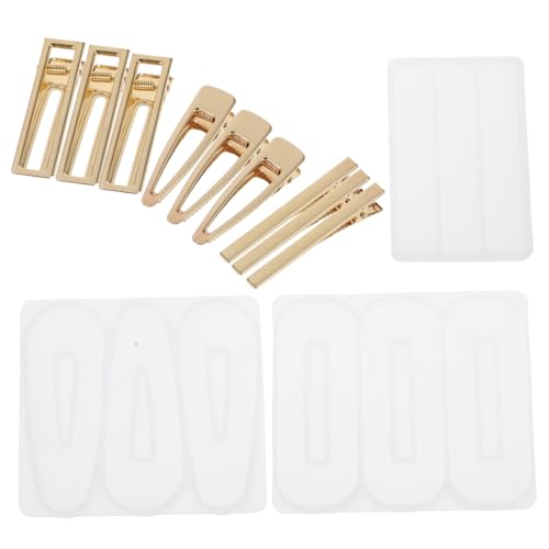SEWACC 12Stücke Teiliges DIY Silikonform Set für Haarklammern Epoxidharz Gießform Kit für Schmuckherstellung Silikonformen Haarclip Zubehörteile von SEWACC