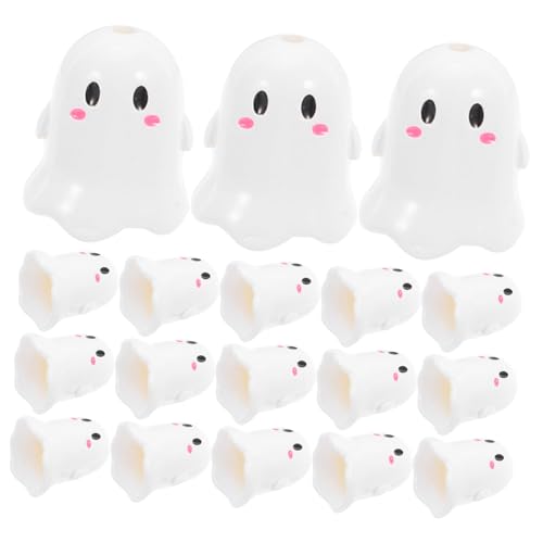 SEWACC 13 Stücke Teiliges Halloween Acryl Spacer Perlen mit Weißen Cartoon Gespenstern Perforierte DIY Schmuckperlen für Armbänder Halsketten Schlüsselanhänger und Halloween Deko von SEWACC