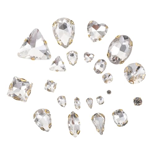 SEWACC 130 Stück Glitzer Rhinestones zum Aufnähen Dekorative Claw Diamanten für Diy Bekleidungsaccessoires Weiß für Kreative Bastelprojekte und Schmuckherstellung von SEWACC