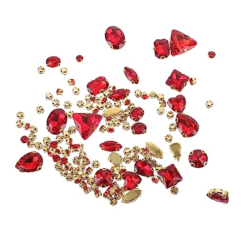 SEWACC 130 Stück Teile Strasssteine Klauenverzierung Kleine Funkelnde Rhinestones für Diy Kleidung Handwerk und Dekoration Leuchtendem Rot von SEWACC