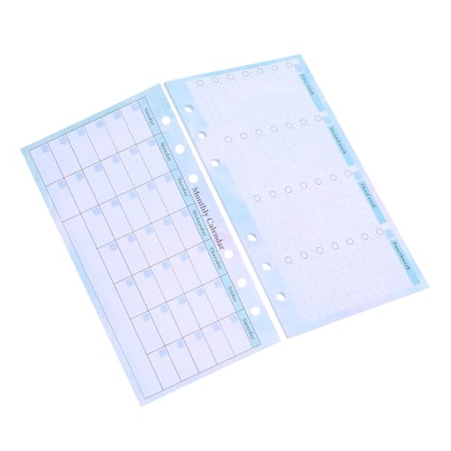 SEWACC 14 Blatt Monatsplaner Nachfüllblätter Gelocht Dickes für Diy Ringbuch Undatiert Budget und Mahlzeitenplaner Praktischer Schreibtischkalender Ersatz von SEWACC