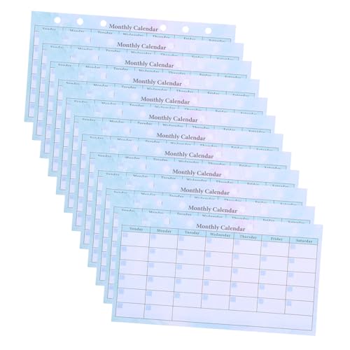 SEWACC 14 Blatt Nachfüllseiten Monatsplaner Ringbuch Einlagen Undatiert Dickes Pinkes Design Persönliche Planerblätter für Diy Kalender Stabile Elegante Farbverlaufsoptik von SEWACC