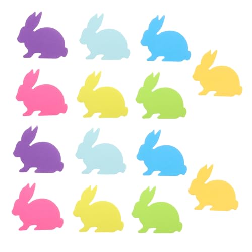 SEWACC 14 Stück Teiliges Fluoreszierendes Hasen Notizblock Selbstklebende Tierförmige Memo Pads Bunte Haftnotizen für Schule Büro Kawaii Schreibtischzubehör für Studenten und Zuhause von SEWACC