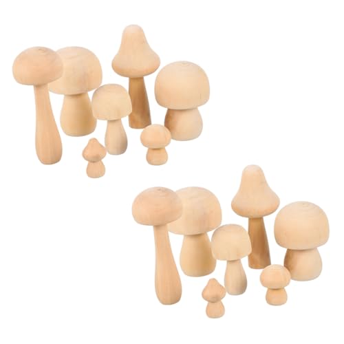 SEWACC 14 Stück Teiliges Naturbelassener Holzpilze zum Bemalen Glatte Oberfläche Leichtes DIY Holzornament für Kreative Handwerksfreude Deko für Zuhause Party und Valentinstag von SEWACC