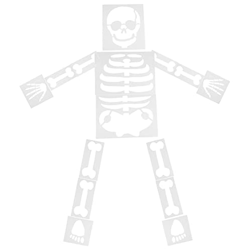 SEWACC 15 Blatt Halloween Schablonen Skelett Malvorlagen für Wanddekoration Wiederverwendbare Vorlagen für Erwachsene für Halloween Feste und Diy Projekte von SEWACC
