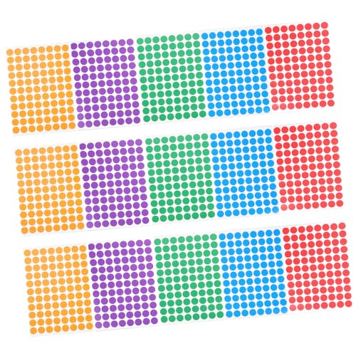 SEWACC 15 Blatt Selbstklebende Runde Namensetiketten Farbenfrohe Punktaufkleber für Schule Büro und Zuhause Kodieren Sortieren und Markieren Farben pro Blatt SEWACC 15 Blatt Selbstklebende Runde Namensetiketten Farbenfrohe Punktaufkleber für Schule Büro und Zuhause Kodieren Sortieren und Markieren Farben pro Blatt von SEWACC