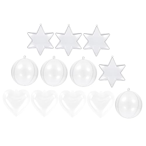 SEWACC 15 Stück Füllbare Weihnachtskugeln Kunststoff Diy Dekorationsball Set Herz Kugel Stern für Weihnachten Hochzeiten und Besondere Anlässe SEWACC 15 Stück Füllbare Weihnachtskugeln Kunststoff Diy Dekorationsball Set Herz Kugel Stern für Weihnachten Hochzeiten und Besondere Anlässe von SEWACC