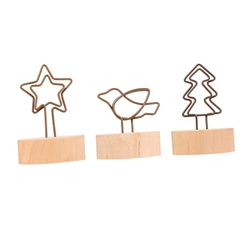SEWACC 15 Stück Teiliges Holzfoto Halter mit Vintage Design Tischkartenhalter für Hochzeiten Partys und mit Baum Stern und Vogelmotiven für Notizen und Menükarten von SEWACC