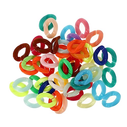 SEWACC 150 Stück Acryl Verbindungskette Ringe Abnehmbare Verschlüsse Schlüsselanhänger DIY Zubehör für Schmuckherstellung Bunten Farben für Armbänder und Ohrringe von SEWACC