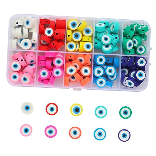 SEWACC 150 Stück Evil Eye Perlen Set Bunte Polymer Perlen für DIY Schmuckherstellung für Armbänder und Kreative Bastelprojekte SEWACC 150 Stück Evil Eye Perlen Set Bunte Polymer Perlen für DIY Schmuckherstellung für Armbänder und Kreative Bastelprojekte von SEWACC