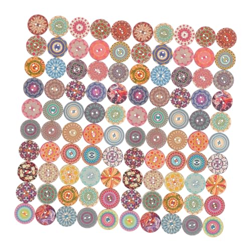 SEWACC 150 Stück Teiliges Bunte Holzknöpfe Rund Vintage Blumenmuster für Nähen DIY Bastelprojekte Bekleidung Dekoration SEWACC 150 Stück Teiliges Bunte Holzknöpfe Rund Vintage Blumenmuster für Nähen DIY Bastelprojekte Bekleidung Dekoration von SEWACC