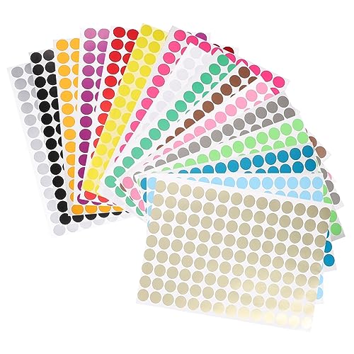 SEWACC 16 Blatt Farbige Runde Klebeetiketten Selbstklebende Punktaufkleber für Farbcodierung Kleine Aufkleber für Büro Schule und Organisation SEWACC 16 Blatt Farbige Runde Klebeetiketten Selbstklebende Punktaufkleber für Farbcodierung Kleine Aufkleber für Büro Schule und Organisation von SEWACC