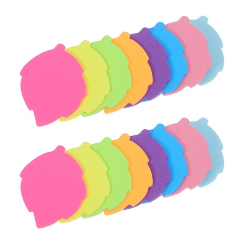 SEWACC 16 Stück Blattform Selbstklebende Notizblätter Farbenfrohe Haftnotizen für Büro Schule und Zuhause Abnehmbare Memo Pads Einzigartige Blattform für Kreative Dekorationen von SEWACC