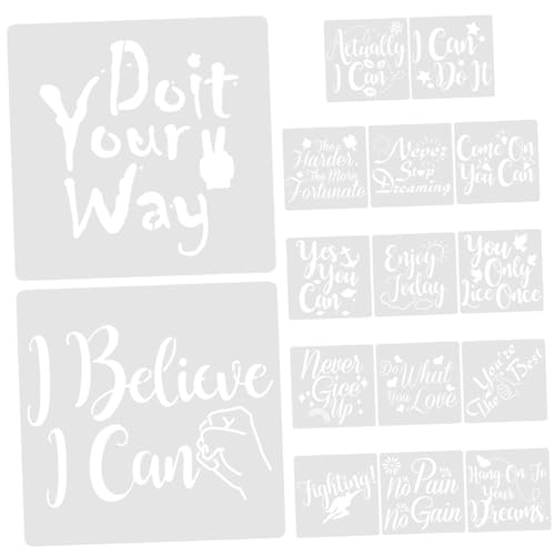 SEWACC 16 Stück Inspirierende Wörter Schablonen Set Teiliges DIY Malvorlagen für Scrapbooking Textilgestaltung Wanddekoration und Kreative Bastelprojekte Wiederverwendbar Robustem für SEWACC 16 Stück Inspirierende Wörter Schablonen Set Teiliges DIY Malvorlagen für Scrapbooking Textilgestaltung Wanddekoration und Kreative Bastelprojekte Wiederverwendbar Robustem für von SEWACC