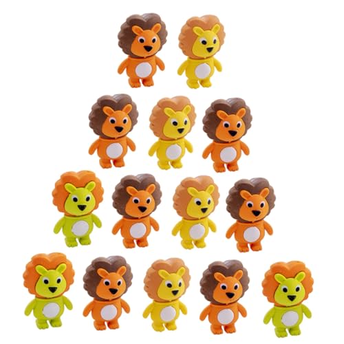 SEWACC 16 Stück Löwen Radiergummi Bezaubernde Cartoon Radiergummis Studenten Schreibwaren Kindergartenpreis Kinder Cartoon Radiergummi Kinder Briefpapier Kinder von SEWACC