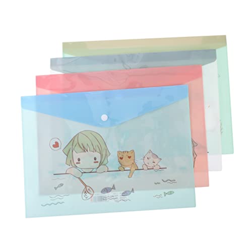 SEWACC 16 Stück Teiliges Dokumententaschen mit Niedlichen Cartoon Motiven Transparente Wasserdichte PP Mappe mit Praktischem Druckknopfverschluss für Büro Strapazierfähig und Tragbar von SEWACC