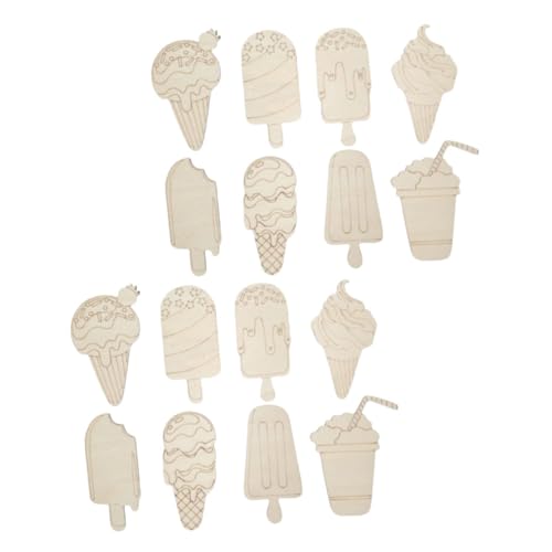 SEWACC 16 Stück Teiliges Holz Eiscreme Ausschnitte für Diy Kunstprojekte Unlackierte Holzformen Kreativität für Sommerfestlichkeiten für Bastelaktivitäten SEWACC 16 Stück Teiliges Holz Eiscreme Ausschnitte für Diy Kunstprojekte Unlackierte Holzformen Kreativität für Sommerfestlichkeiten für Bastelaktivitäten von SEWACC