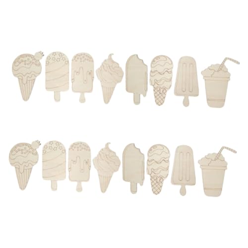 SEWACC 16 Stück Teiliges Holz Eiscreme Deko zum Bemalen Robuste DIY Holzfiguren für Fördert Künstlerische Entwicklung und Kreativität Einfache Handhabung für Sommerparty und SEWACC 16 Stück Teiliges Holz Eiscreme Deko zum Bemalen Robuste DIY Holzfiguren für Fördert Künstlerische Entwicklung und Kreativität Einfache Handhabung für Sommerparty und von SEWACC