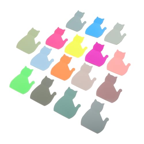 SEWACC 16 Stück Teiliges Katzenförmige Wasserdichte Bunte Haftnotizen für Büro Schule und Zuhause Niedliche Katzen Notizblöcke für Katzenliebhaber Praktische Erinnerungen und von SEWACC