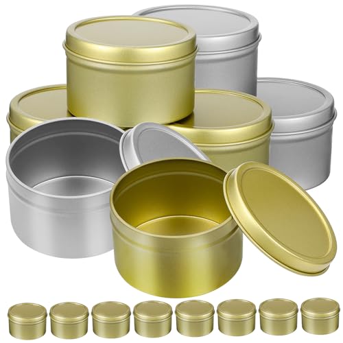 SEWACC 16 Stück Teiliges Kerzendosen mit Schraubdeckeln Kleine Blechdosen für DIY kerzenherstellung Vielseitig Einsetzbar als Kerzengläser Tee Aufbewahrungsbehälter Rostgeschützt und von SEWACC